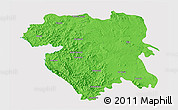 Political 3D Map of Kordestan, single color outside