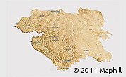 Satellite 3D Map of Kordestan, cropped outside