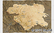 Satellite 3D Map of Kordestan, darken