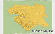 Savanna Style 3D Map of Kordestan, single color outside