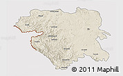 Shaded Relief 3D Map of Kordestan, cropped outside