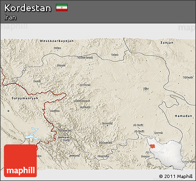 Shaded Relief 3D Map of Kordestan