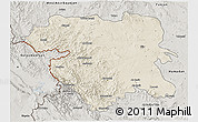 Shaded Relief 3D Map of Kordestan, semi-desaturated