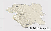 Shaded Relief 3D Map of Kordestan, single color outside