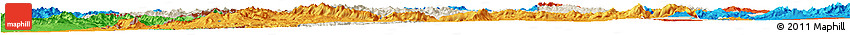 Shaded Relief Horizon Map of Kordestan, political outside