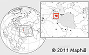 Blank Location Map of Kordestan, highlighted country, within the entire country