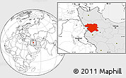 Blank Location Map of Kordestan, highlighted country