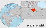 Gray Location Map of Kordestan