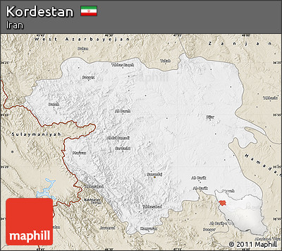 Classic Style Map of Kordestan