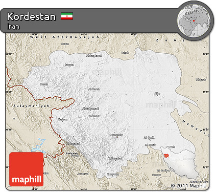 Classic Style Map of Kordestan