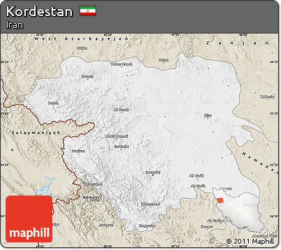 Classic Style Map of Kordestan