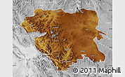 Physical Map of Kordestan, lighten, desaturated