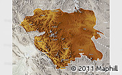 Physical Map of Kordestan, lighten, semi-desaturated