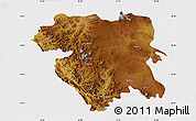 Physical Map of Kordestan, single color outside