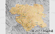 Satellite Map of Kordestan, desaturated