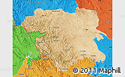 Satellite Map of Kordestan, political outside