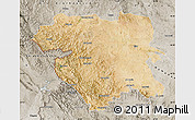 Satellite Map of Kordestan, semi-desaturated