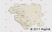 Shaded Relief Map of Kordestan, cropped outside