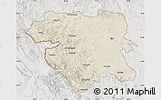 Shaded Relief Map of Kordestan, lighten, semi-desaturated