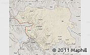 Shaded Relief Map of Kordestan, semi-desaturated