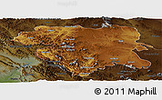 Physical Panoramic Map of Kordestan, darken