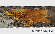 Physical Panoramic Map of Kordestan, darken, semi-desaturated