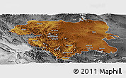 Physical Panoramic Map of Kordestan, desaturated