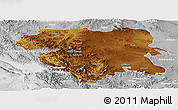 Physical Panoramic Map of Kordestan, lighten, desaturated