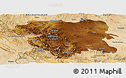 Physical Panoramic Map of Kordestan, satellite outside