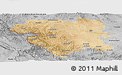 Satellite Panoramic Map of Kordestan, desaturated