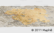 Satellite Panoramic Map of Kordestan, semi-desaturated