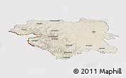 Shaded Relief Panoramic Map of Kordestan, cropped outside