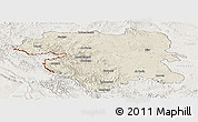 Shaded Relief Panoramic Map of Kordestan, lighten