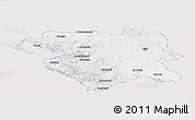 Silver Style Panoramic Map of Kordestan, single color outside