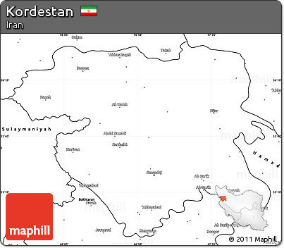 Blank Simple Map of Kordestan