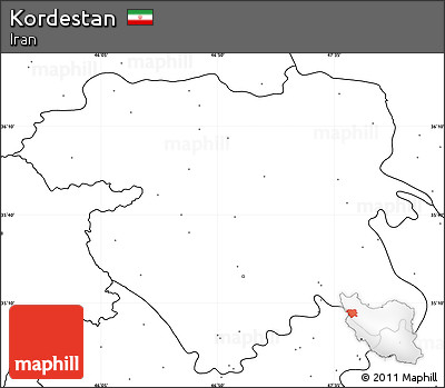 Blank Simple Map of Kordestan, no labels