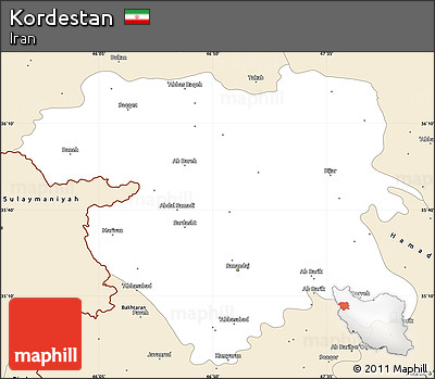 Classic Style Simple Map of Kordestan