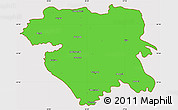 Political Simple Map of Kordestan, cropped outside