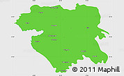 Political Simple Map of Kordestan, single color outside