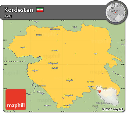 Savanna Style Simple Map of Kordestan