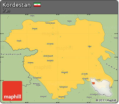 Savanna Style Simple Map of Kordestan