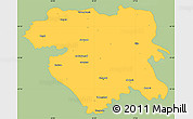 Savanna Style Simple Map of Kordestan, single color outside