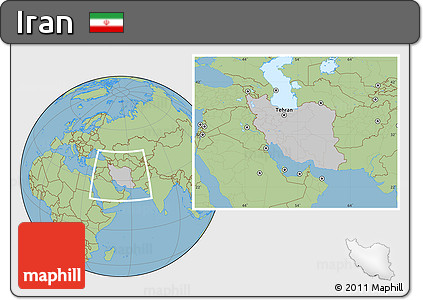 Gray Location Map of Iran, savanna style outside