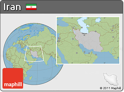 Gray Location Map of Iran, savanna style outside