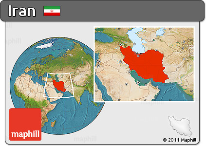 Satellite Location Map of Iran