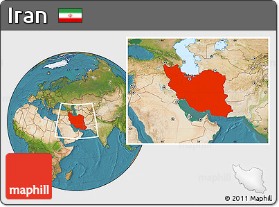 Satellite Location Map of Iran