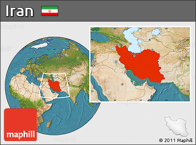 Satellite Location Map of Iran