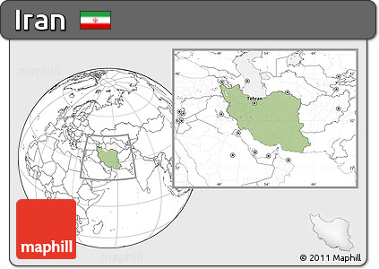 Savanna Style Location Map of Iran, blank outside