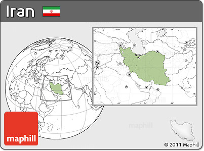 Savanna Style Location Map of Iran, blank outside