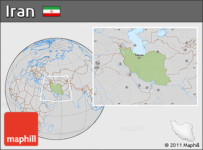 Savanna Style Location Map of Iran, lighten, desaturated
